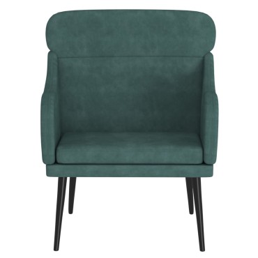 vidaXL Πολυθρόνα Σκούρο Πράσινο 63x76x80cm Βελούδινη 1 τεμ.