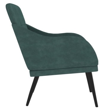 vidaXL Πολυθρόνα Σκούρο Πράσινο 63x76x80cm Βελούδινη 1 τεμ.