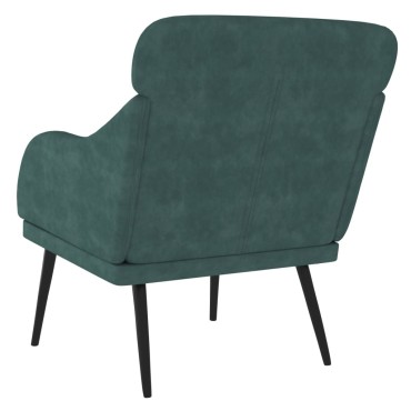 vidaXL Πολυθρόνα Σκούρο Πράσινο 63x76x80cm Βελούδινη 1 τεμ.
