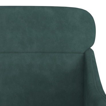 vidaXL Πολυθρόνα Σκούρο Πράσινο 63x76x80cm Βελούδινη 1 τεμ.