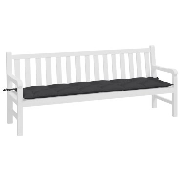 vidaXL Μαξιλάρι Πάγκου Κήπου Μαύρο 200x50x7cm Ύφασμα Oxford