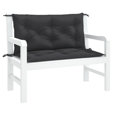 vidaXL Μαξιλάρια Πάγκου Κήπου 2 τεμ. Μαύρο 100x50x7cm Ύφασμα Oxford
