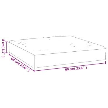 vidaXL Μαξιλάρι Παλέτας Κρεμ 60 x 60 x 8 εκ. Ύφασμα Oxford