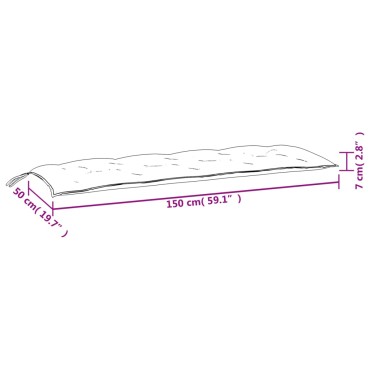 vidaXL Μαξιλάρια Πάγκου Κήπου 2 τεμ. Γκρι 150x50x7cm Ύφασμα Oxford