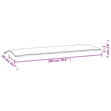 vidaXL Μαξιλάρια Πάγκου Κήπου 2 τεμ. Ανθρακί 180x50x7cm Ύφασμα Oxford