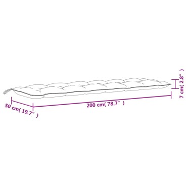 vidaXL Μαξιλάρια Πάγκου Κήπου 2 τεμ. Ανθρακί 200x50x7cm Ύφασμα Oxford