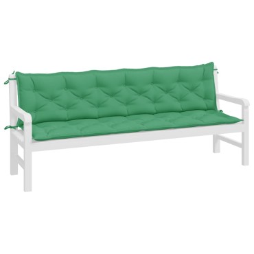 vidaXL Μαξιλάρια Πάγκου Κήπου 2 τεμ. Πράσινο 200x50x7cm Ύφασμα Oxford