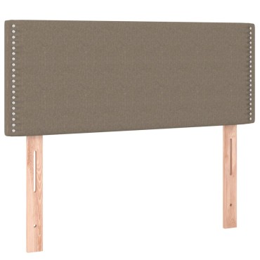vidaXL Κρεβάτι Boxspring με Στρώμα & LED Taupe 120x190 εκ. Υφασμάτινο