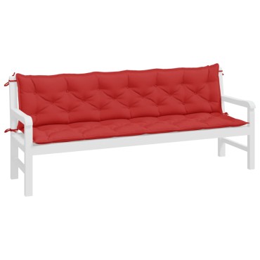 vidaXL Μαξιλάρια Πάγκου Κήπου 2 τεμ. Κόκκινο 200x50x7cm Ύφασμα Oxford