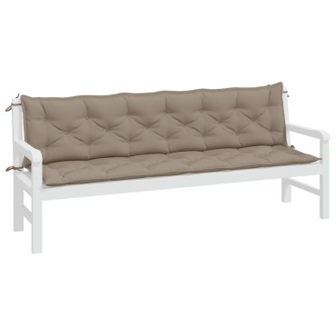 vidaXL Μαξιλάρια Πάγκου Κήπου 2 τεμ. Taupe 200x50x7cm Ύφασμα Oxford