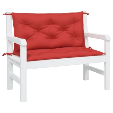 vidaXL Μαξιλάρια Πάγκου Κήπου 2 τεμ. Κόκκινο 100x50x7cm Ύφασμα Oxford