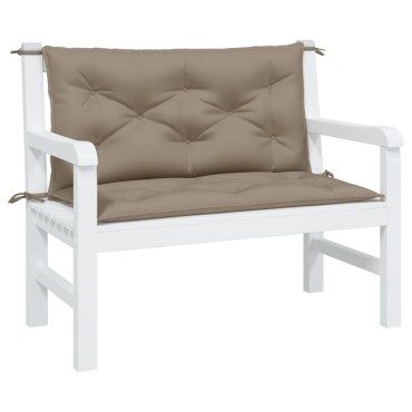 vidaXL Μαξιλάρια Πάγκου Κήπου 2 τεμ. Taupe 100x50x7cm Ύφασμα Oxford