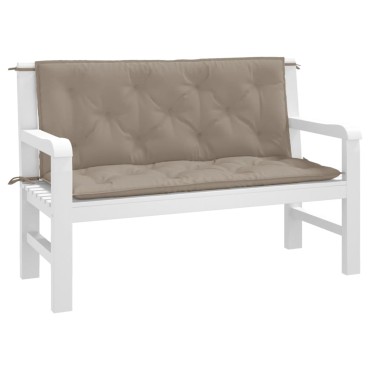 vidaXL Μαξιλάρια Πάγκου Κήπου 2 τεμ. Taupe 120x50x7cm Ύφασμα Oxford