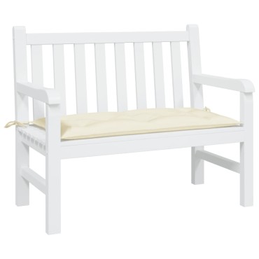 vidaXL Μαξιλάρι Πάγκου Κήπου Κρεμ Λευκό 110x50x7cm Ύφασμα Oxford
