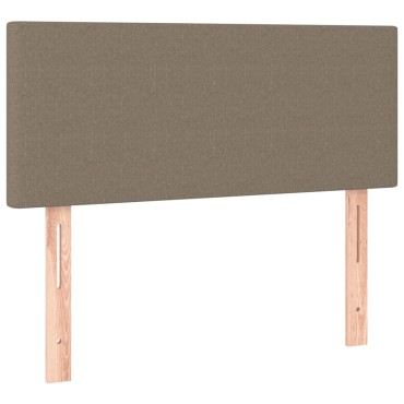 vidaXL Κρεβάτι Boxspring με Στρώμα & LED Taupe 120x190 εκ. Υφασμάτινο