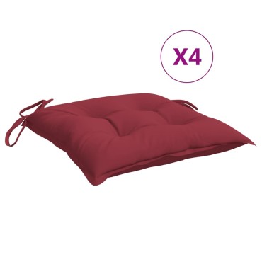 vidaXL Μαξιλάρια Παλέτας Κήπου 4 τεμ. Μπορντό 50x50x7cm Oxford Ύφασμα