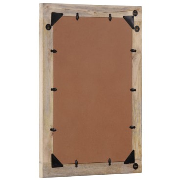 vidaXL Καθρέφτης Μπάνιου 50x70x2,5 εκ. από Μασίφ Ξύλο Μάνγκο/Γυαλί
