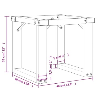 vidaXL Πόδια Τραπεζιού Σαλονιού σε Σχήμα «Ο» 40x40x33cm Ατσάλι 1 τεμ.