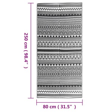 vidaXL Χαλί εξωτερικού χώρου ARAKIL Μαύρο 80x250 cm PP