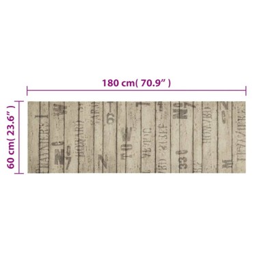 vidaXL Χαλί Κουζίνας Πλενόμενο Σχέδιο Φράχτης 60 x 180 εκ. Βελούδινο