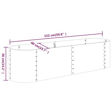 vidaXL Ζαρντινιέρα Υπερυψ. Πράσινη 152x40x36 εκ. Ατσάλι Ηλεκτρ. Βαφή