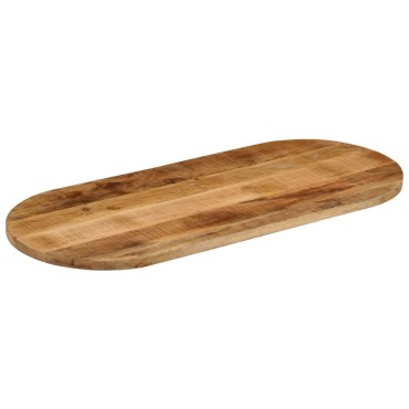 vidaXL Επιφάνεια Τραπεζιού Οβάλ 100x50x3,8cm Μασίφ Ακατ. Ξύλο Μάνγκο 1 τεμ.