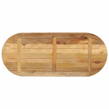 vidaXL Επιφάνεια Τραπεζιού Οβάλ 100x50x3,8cm Μασίφ Ακατ. Ξύλο Μάνγκο 1 τεμ.