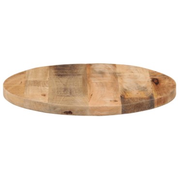 vidaXL Επιφάνεια Τραπεζιού Στρογγυλή 60x2,5cm Μασίφ Ακατ. Ξύλο Μάνγκο 1 τεμ.