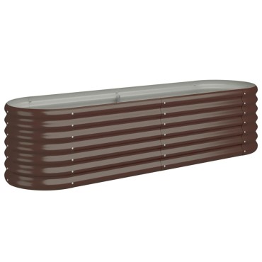 vidaXL Ζαρντινιέρα Καφέ 152x40x36 εκ. Ατσάλι με Ηλεκτρ. Βαφή Πούδρας