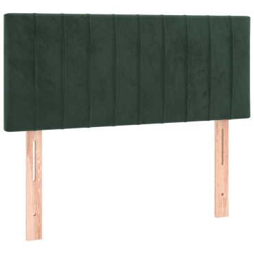 vidaXL Κρεβάτι Boxspring με Στρώμα Σκούρο Πράσινο 120x190εκ. Βελούδινο