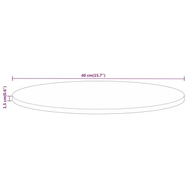 vidaXL Επιφάνεια Τραπεζιού Στρογγυλή 40x1,5cm Μασίφ Ακατ. Ξύλο Μάνγκο 1 τεμ.