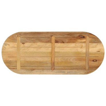 vidaXL Επιφάνεια Τραπεζιού Οβάλ 120x50x3,8cm Μασίφ Ακατ. Ξύλο Μάνγκο 1 τεμ.