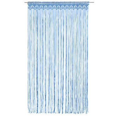 vidaXL Κουρτίνα Μακραμέ Μπλε 140x240cm Βαμβακερή