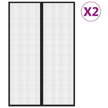 vidaXL Σίτα Πόρτας 2 Τεμαχίων Μαύρη 220 x 130 εκ. με Μαγνήτες