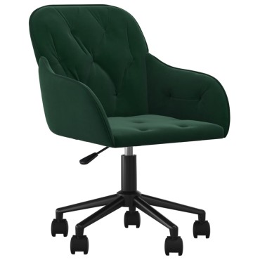vidaXL Καρέκλα Γραφείου Περιστρεφόμενη Σκούρο Πράσινο Βελούδινη 56x61x(78-86)cm 1 τεμ.