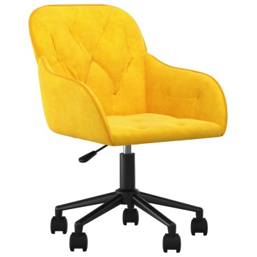 vidaXL Καρέκλα Γραφείου Περιστρεφόμενη Κίτρινη Βελούδινη 56x61x(78-86)cm 1 τεμ.