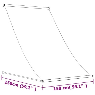 vidaXL Τέντα Συρόμενη Κρεμ 150 x 150 εκ. από Ύφασμα και Ατσάλι