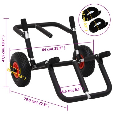 vidaXL Καροτσάκι SUP για 2 σανίδες σερφ Πτυσσόμενο 90 κ. Αλουμινίου