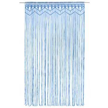 vidaXL Κουρτίνα Μακραμέ Μπλε 140x240cm Βαμβακερή