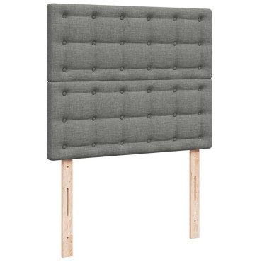 vidaXL Κρεβάτι Boxspring με Στρώμα Σκούρο Γκρι 120x190 εκ Υφασμάτινο