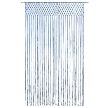 vidaXL Κουρτίνα Μακραμέ Μπλε 140x240cm Βαμβακερή