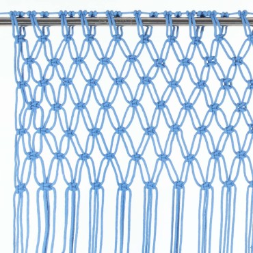 vidaXL Κουρτίνα Μακραμέ Μπλε 140x240cm Βαμβακερή