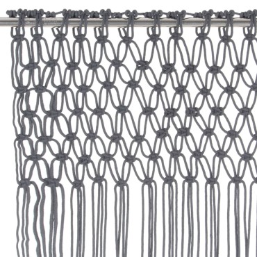 vidaXL Κουρτίνα Μακραμέ Ανθρακί 140x240cm Βαμβακερή