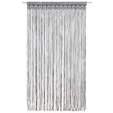 vidaXL Κουρτίνα Μακραμέ Ανθρακί 140x240cm Βαμβακερή