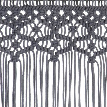 vidaXL Κουρτίνα Μακραμέ Ανθρακί 140x240cm Βαμβακερή