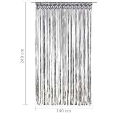 vidaXL Κουρτίνα Μακραμέ Ανθρακί 140x240cm Βαμβακερή