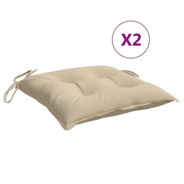 vidaXL Μαξιλάρια Παλέτας Κήπου 2 τεμ. Μπεζ 50x50x7cm Oxford Ύφασμα