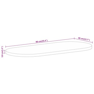 vidaXL Επιφάνεια Τραπεζιού Οβάλ 90x40x3,8cm Μασίφ Ξύλο Μάνγκο 1 τεμ.