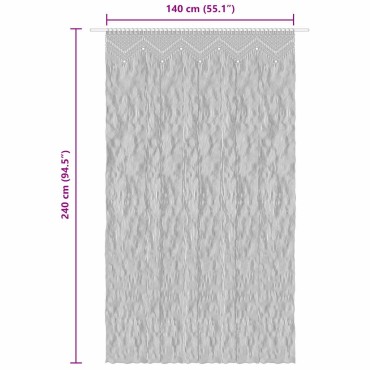 vidaXL Κουρτίνα Μακραμέ Μπλε 140x240cm Βαμβακερή