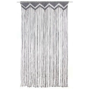 vidaXL Κουρτίνα Μακραμέ Ανθρακί 140x240cm Βαμβακερή